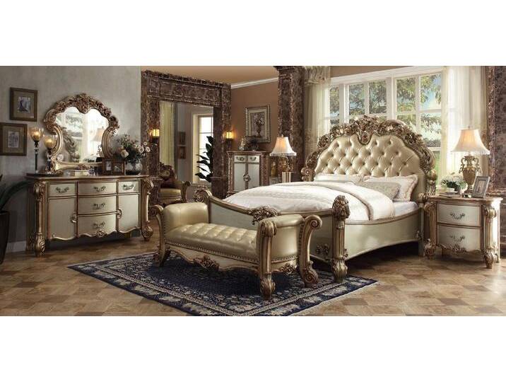 JVmoebel Polsterbett Antiker Doppel-Leder-Sessel im Barock-Rokoko Chesterfield Design, Made in Europa, beige von OTTO