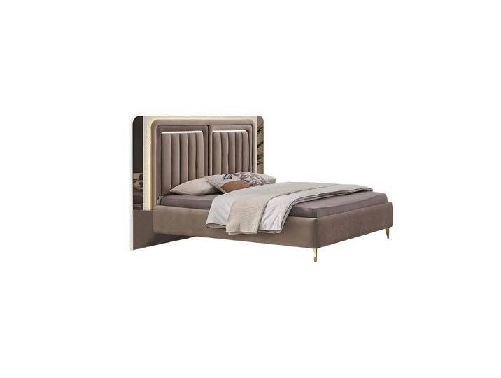 JVmoebel Bett Braunes Doppelbett Designer Schlafzimmer Möbel Edle Holz Polsterbetten (1-tlg., Bett), Made in Europa, braun von OTTO