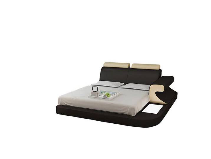 JVmoebel Bett Design Polster Doppel Bett Moderne Betten Schlafzimmer mit USB & Regal (Bett LB8809), Made in Europa, schwarz von OTTO