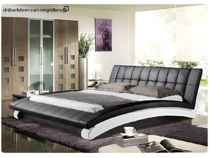 JVmoebel Bett Wasserbett Bett Betten Komplett Lederbett Polsterbett mit Matratze (Wasserbett Bett Betten - MICHA), Made in Europa, weiß von OTTO