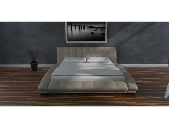 JVmoebel Bett Wasserbett Komplett Lederbett Polsterbett mit Matratze Neu SANTANA (Wasserbett Bett Betten - SANTANA (Mirage), Made in Europa, beige von OTTO