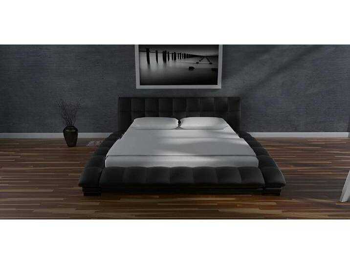 JVmoebel Bett Wasserbett Komplett Lederbett Polsterbett mit Matratze Neu SANTANA (Wasserbett Bett Betten - SANTANA (Mirage), Made in Europa, schwarz von OTTO