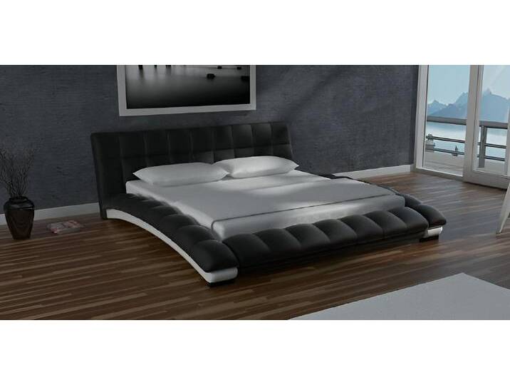 JVmoebel Bett Wasserbett Komplett Lederbett Polsterbett mit Matratze Neu SANTANA (Wasserbett Bett Betten - SANTANA (Mirage), Made in Europa, schwarz von OTTO
