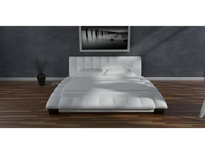 JVmoebel Bett Wasserbett Komplett Lederbett Polsterbett mit Matratze Neu SANTANA (Wasserbett Bett Betten - SANTANA (Mirage), Made in Europa, weiß von OTTO