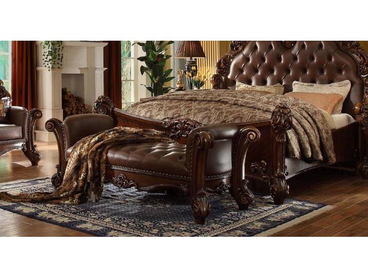 JVmoebel Bettbank Chesterfield Stil Holzbank mit braunem Leder Polster Sitz, Made in Europa, braun JVmoebel Bettbank Chesterfield Stil Holzbank mit braunem Leder Polster Sitz, Made in Europa, braun von OTTO