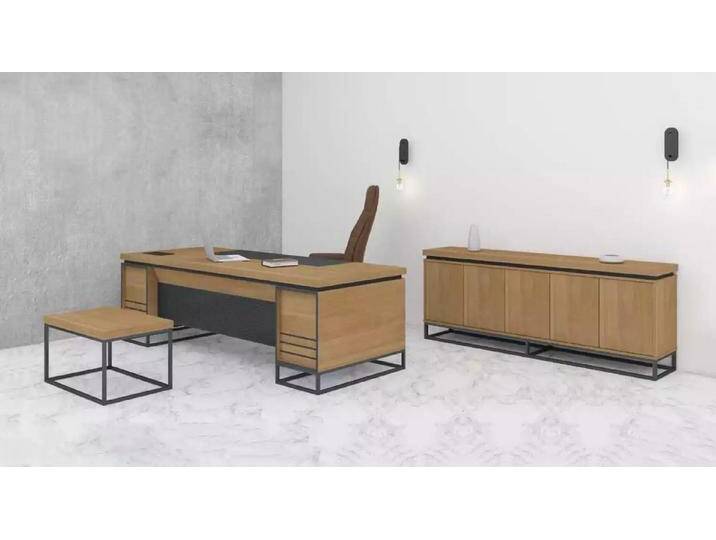 JVmoebel Büromöbel-Set Braunes Möbelset für das Büro – Komplettes Arbeitszimmer, (3-tlg., Schreibtisch, Couchtisch, Schrank), Made in Europa von OTTO