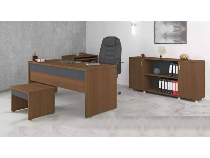 JVmoebel Büromöbel-Set Büromöbel Set: Schreibtische und Schränke für Ihr Büro, (3-tlg., Schrank, Schreibtisch, Couchtisch), Made in Europa, braun grau von OTTO