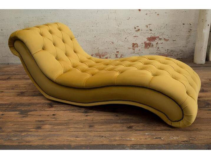 JVmoebel Chaiselongue Chesterfield Chaiselongues Sofa Liege Chaise Club Relax Liegen Leder, Made in Europa, gelb von OTTO