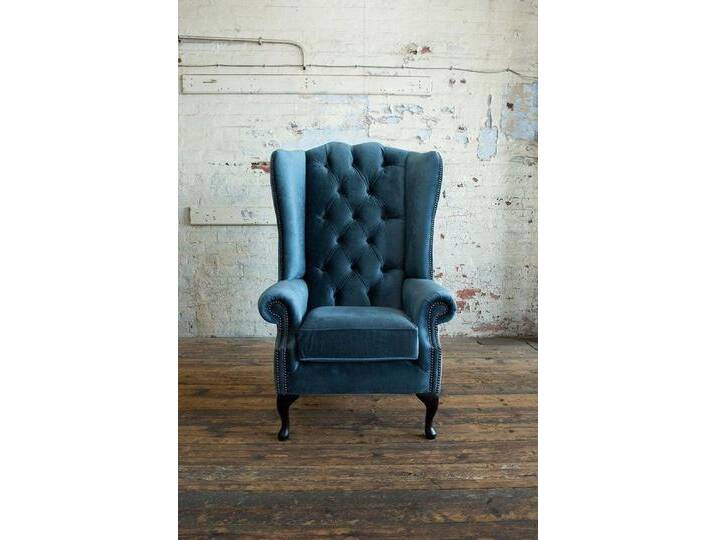 JVmoebel Chesterfield-Sessel Chesterfield Einzelsessel Sofa Polsterstuhl Textil Leder, Made in Europa, blau von OTTO
