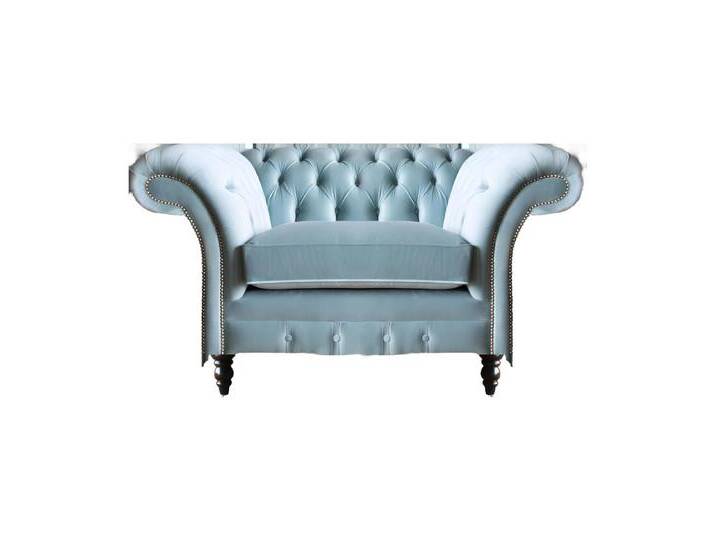 JVmoebel Chesterfield-Sessel Moderner Chesterfield Hellblauer Sessel Edle Sitzmöbel Textil (Sessel), Made in Europa, blau von OTTO