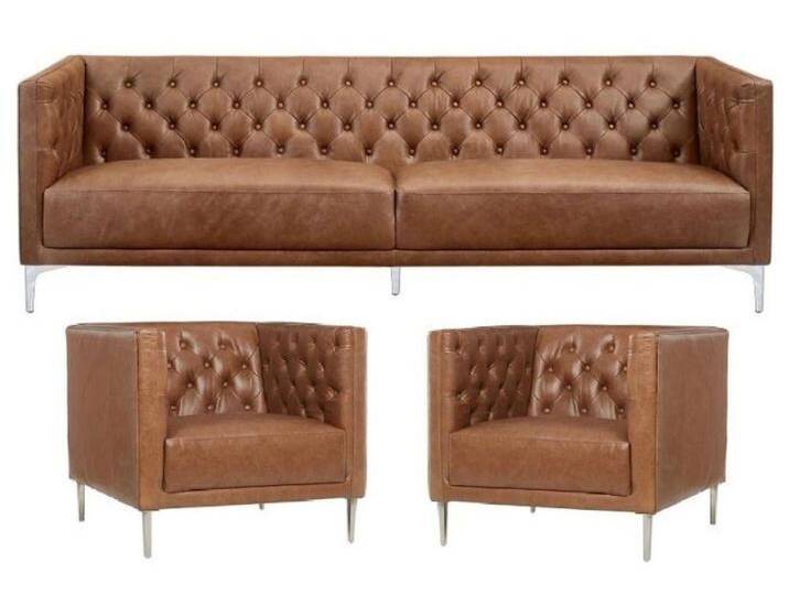 JVmoebel Chesterfield-Sofa Braun Chesterfield 2er Ledersessel im modernen Design Neu, Made in Europa, braun JVmoebel Chesterfield-Sofa Braun Chesterfield 2er Ledersessel im modernen Design Neu, Made in Europa, braun von OTTO