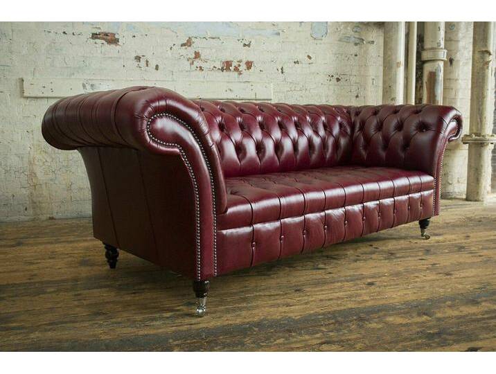 JVmoebel Chesterfield-Sofa Chesterfield Designer Big 3Sitzer Sofa Leder Luxus 100% Leder Sofort, Made in Europa, braun von OTTO