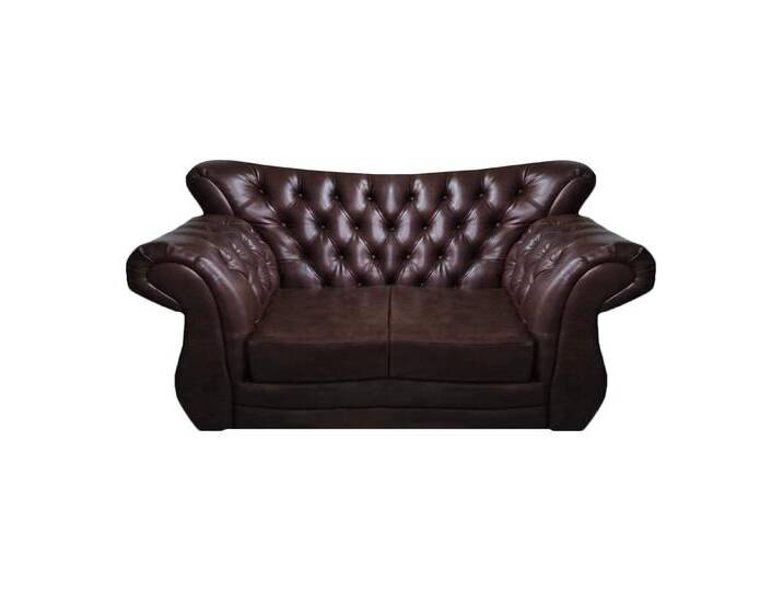 JVmoebel Chesterfield-Sofa Chesterfield Elegantes Zweisitzer Sofa aus braunem Leder für Wohnräume, 1 Teile, Made in Europa, braun von OTTO