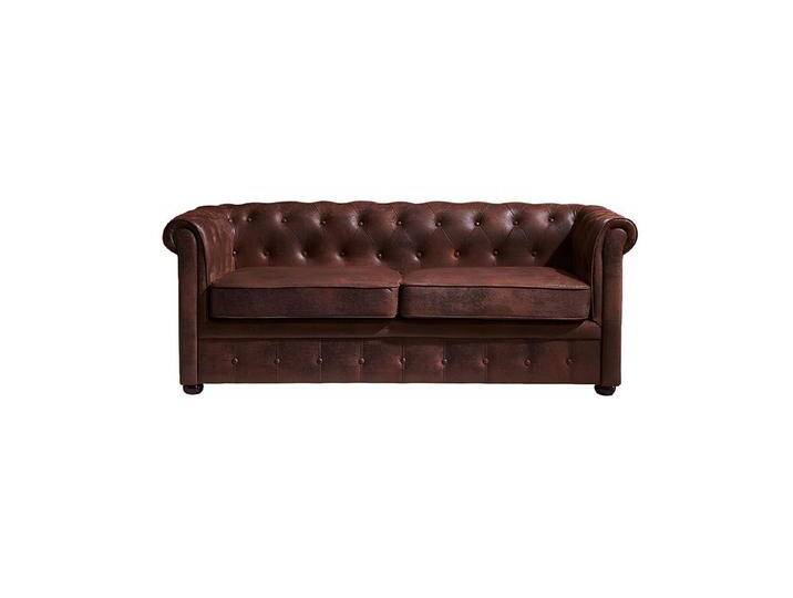 JVmoebel Chesterfield-Sofa Chesterfield Mens Club Sofa Couch Leder Polster Zweisitzer Braun NEW, Made in Italy, braun von OTTO