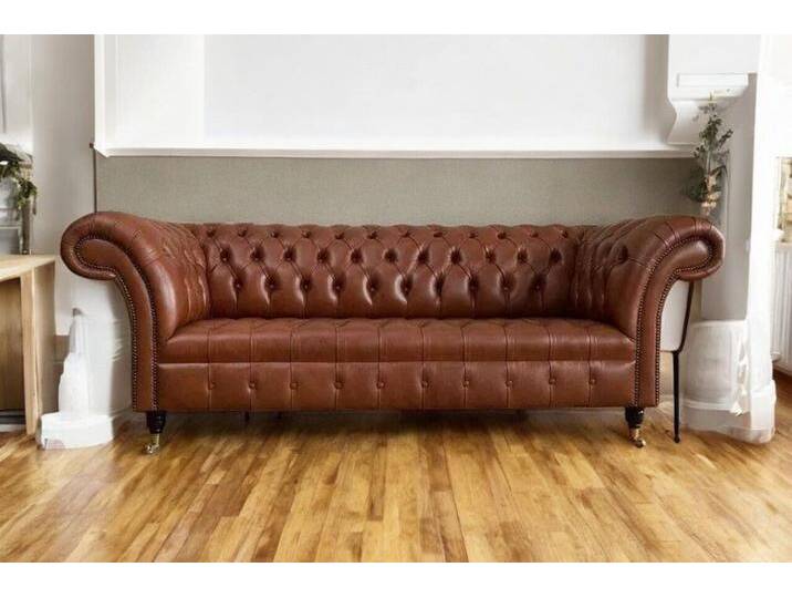 JVmoebel Chesterfield-Sofa Chesterfield Polster Sofas Luxus Couch Sofa 3 Sitzer 100% Leder Sofort, Made in Europa, braun JVmoebel Chesterfield-Sofa Chesterfield Polster Sofas Luxus Couch Sofa 3 Sitzer 100% Leder Sofort, Made in Europa, braun von OTTO