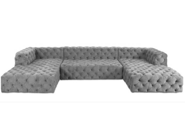 JVmoebel Chesterfield-Sofa Chesterfield U-Form Sofa Grau XXL Textil Luxus Polster Möbel, 1 Teile, Made in Europe, grau JVmoebel Chesterfield-Sofa Chesterfield U-Form Sofa Grau XXL Textil Luxus Polster Möbel, 1 Teile, Made in Europe, grau von OTTO