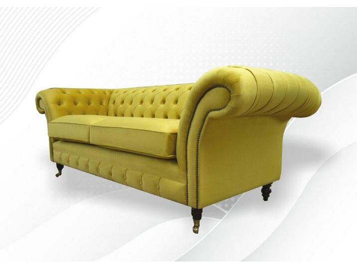JVmoebel Chesterfield-Sofa Gelber Dreisitzer Sofa mit Bettfunktion und Stoffpolsterung, Made in Europa, gelb JVmoebel Chesterfield-Sofa Gelber Dreisitzer Sofa mit Bettfunktion und Stoffpolsterung, Made in Europa, gelb von OTTO