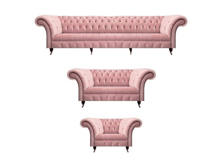 JVmoebel Chesterfield-Sofa Rosa Chesterfield Sofagarnitur 3-teilig für das Wohnzimmer, 4-Sitzer Sofa/2-Sitzer Sofa/Sessel 3 Teile, Made in Europa JVmoebel Chesterfield-Sofa Rosa Chesterfield Sofagarnitur 3-teilig für das Wohnzimmer, 4-Sitzer Sofa/2-Sitzer Sofa/Sessel 3 Teile, Made in Europa von OTTO
