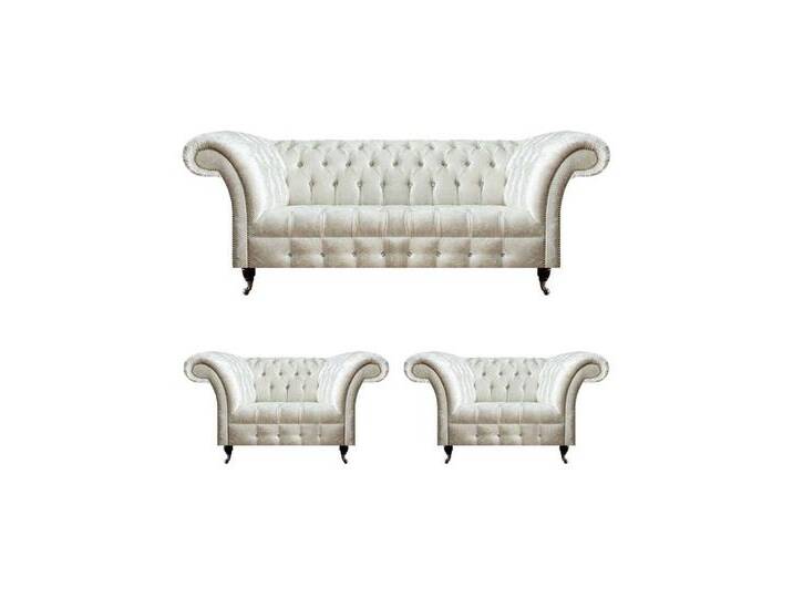 JVmoebel Chesterfield-Sofa Weiße Chesterfield Sitzgarnitur 2x Designer Sessel + 3-sitzer Sofa, Made in Europa, weiß von OTTO