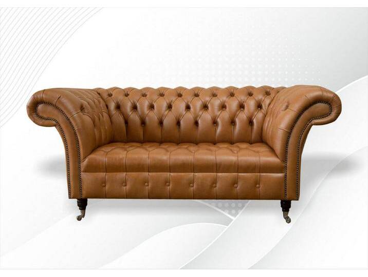 JVmoebel Chesterfield-Sofa Zweisitzer Sofa Polsterung Couch Garnitur Leder 2-Sitzer, Made in Europa, braun von OTTO