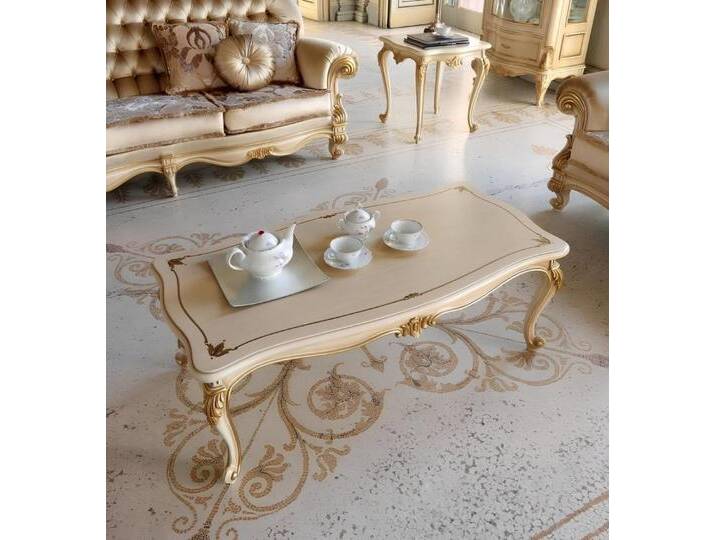 JVmoebel Couchtisch Beige Holz Tisch Wohnzimmer Möbel Landhausstil Tische (Couchtisch), Made in Europa, beige von OTTO