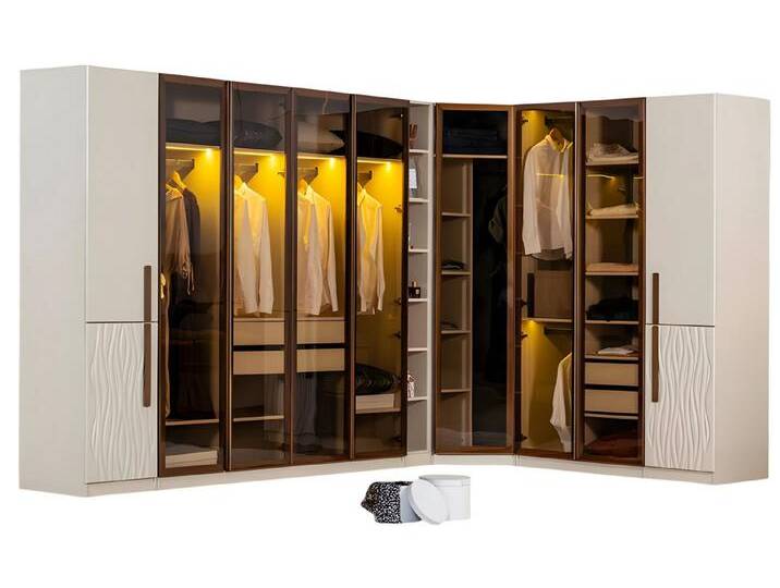 JVmoebel Eckkleiderschrank Eckkleiderschrank Holz Beige Groß - Garderobe Schrank Möbel Made in Europe, beige von OTTO
