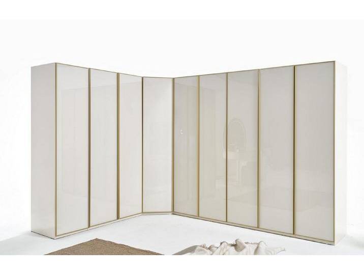 JVmoebel Eckkleiderschrank Hochglanz Kleiderschrank Schlafzimmer Schränke Eckschrank Möbel Gold Made in Europa, weiß von OTTO