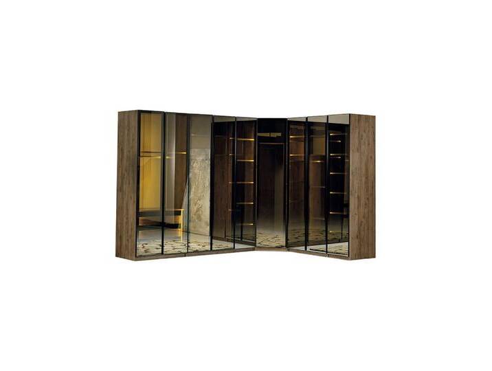 JVmoebel Eckkleiderschrank Kleiderschrank Schlafzimmer Eckkleiderschrank Glasschrank Modern Loft (1-St., Kleiderschrank) Made in Europa, braun von OTTO