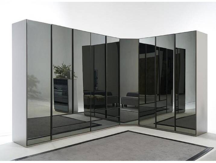 JVmoebel Eckkleiderschrank Spiegelschrank Eckschrank Schlafzimmer Kleiderschrank Schränke Möbel Made in Europa, grau von OTTO