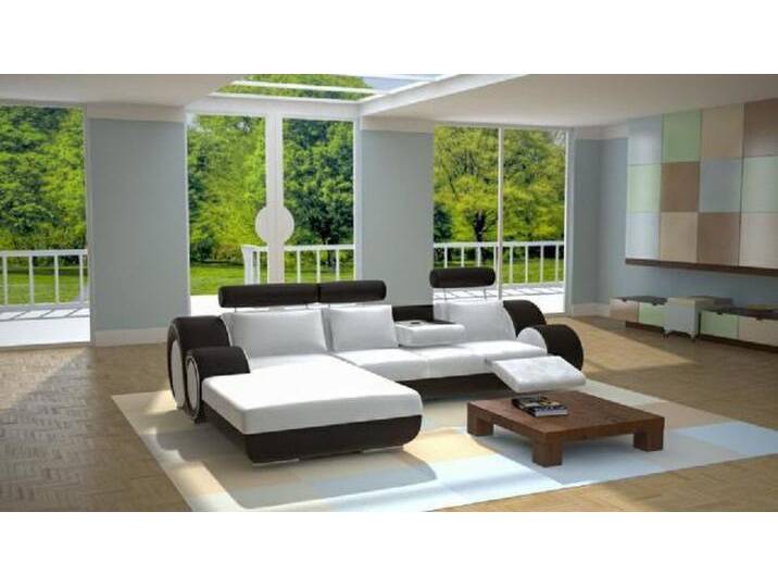 JVmoebel Ecksofa Designer Garnitur Wohnlandschaft Eckcouch + USB,Sofa Polster Ledersofa, Made in Europa, weiß, Variante B von OTTO