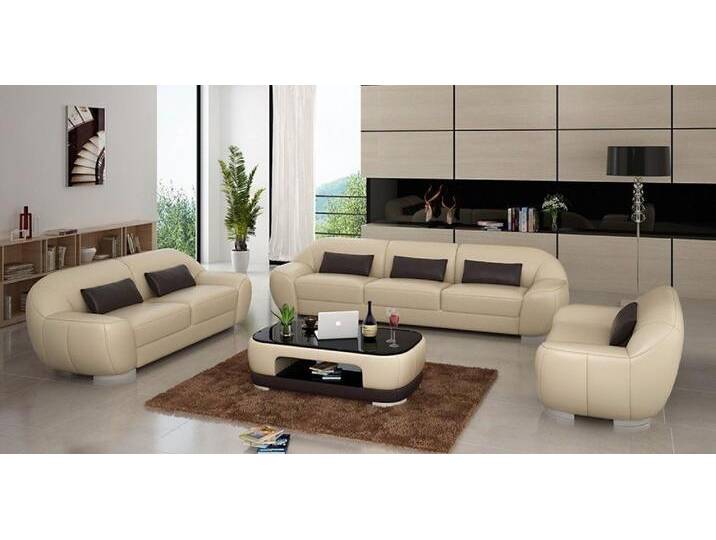 JVmoebel Ecksofa Eckcouch aus Leder in Weiß + 1-Sitzer Garnitur für Wohnraum, Made in Europa, schwarz weiß von OTTO