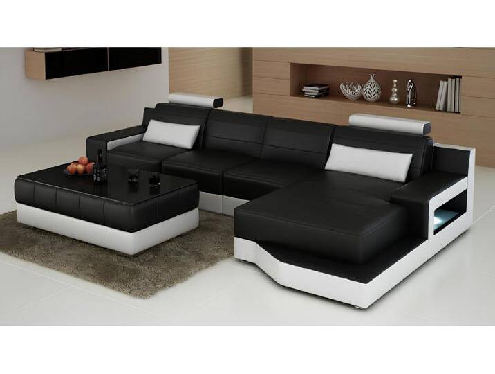 JVmoebel Ecksofa LEDERSOFA ECKSOFA Massanfertigun SOFA USB WOHNLANDSCHAFT BETTFUNKTION, Made in Europa, grau schwarz von OTTO