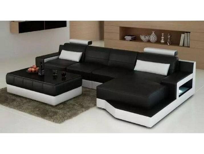 JVmoebel Ecksofa LEDERSOFA SOFA USB WOHNLANDSCHAFT BETTFUNKTION NEU ECKSOFA Neu, Made in Europa, schwarz von OTTO