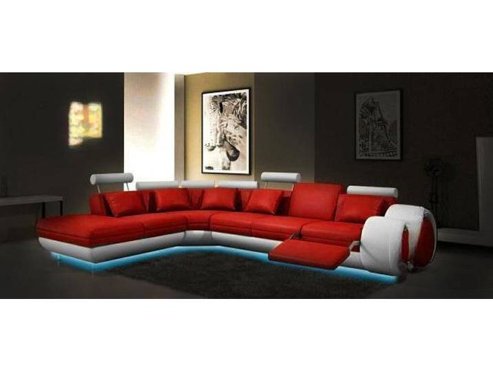 JVmoebel Ecksofa LEDERSOFA mit USB LEDERCOUCH GARNITUR SOFA COUCH WOHNLANDSCHAFT Berlin, Made in Europa, rot, Variante B von OTTO