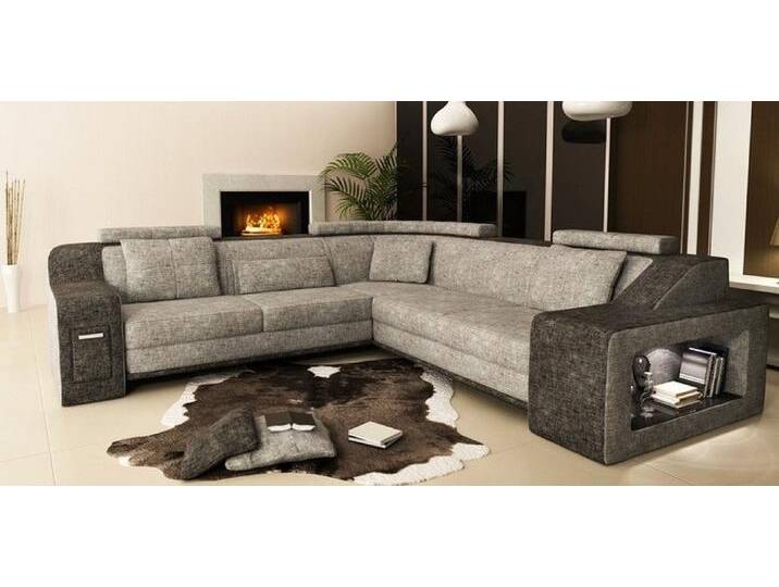 JVmoebel Ecksofa Leder Textil Sofa mit USB Polster Wohnlandschaft L Gartitur günstig, Made in Europa, grau, Variante B JVmoebel Ecksofa Leder Textil Sofa mit USB Polster Wohnlandschaft L Gartitur günstig, Made in Europa, grau, Variante B von OTTO