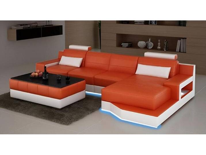 JVmoebel Ecksofa Ledersofa Ecksofa Massanfertigung Sofa USB L-Form Bettfunktion, Made in Europa, orange, Variante A, Orange / Weiß JVmoebel Ecksofa Ledersofa Ecksofa Massanfertigung Sofa USB L-Form Bettfunktion, Made in Europa, orange, Variante A, Orange / Weiß von OTTO