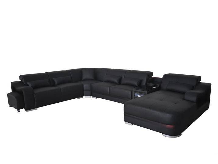 JVmoebel Ecksofa Moderne Eckcouch aus Leder mit USB Anschlüssen für Wohnzimmer, Made in Europa, schwarz von OTTO
