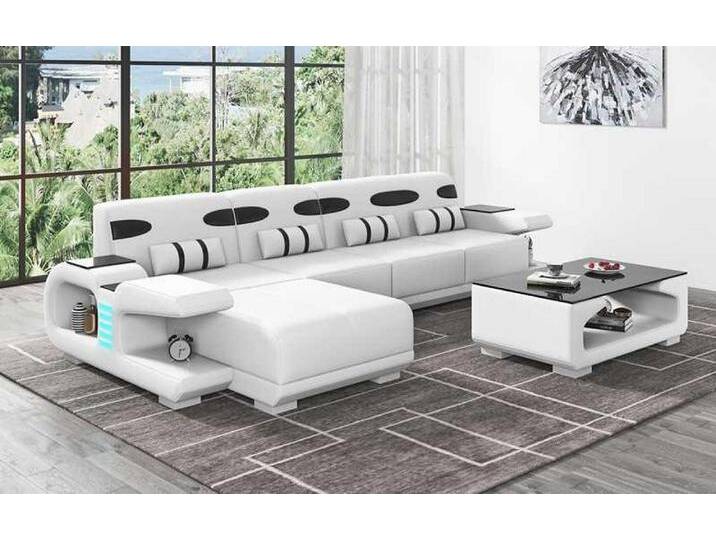 JVmoebel Ecksofa Modernes L-förmiges Ecksofa aus Kunstleder, 3-teiliges Set, 3 Teile, Made in Europa, weiß von OTTO