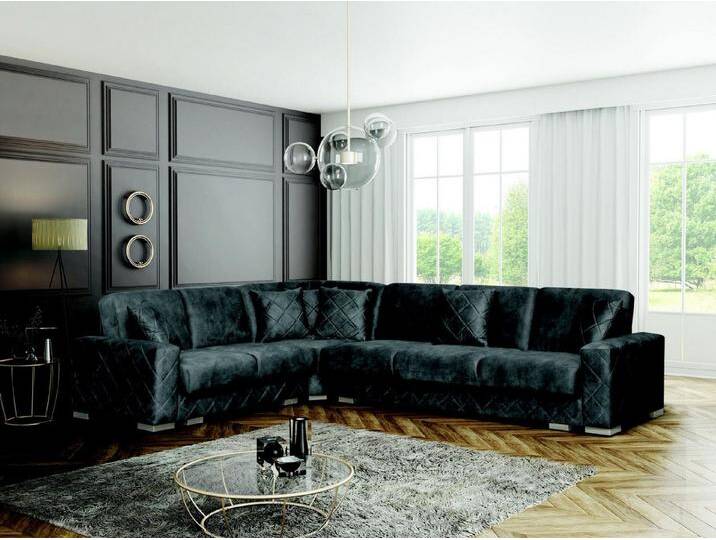 JVmoebel Ecksofa Modernes Samt Ecksofa L-Form mit Schlafmechanismus Wohnlandschaft, Made in Europa, schwarz, Rechts JVmoebel Ecksofa Modernes Samt Ecksofa L-Form mit Schlafmechanismus Wohnlandschaft, Made in Europa, schwarz, Rechts von OTTO