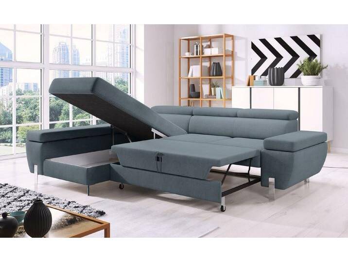 JVmoebel Ecksofa Schlafsofa Design Ecksofa L-Form mit Bettfunktion Stoff Couch, Made in Europa, grau, Ottomane Rechts - vor dem Sofa stehend JVmoebel Ecksofa Schlafsofa Design Ecksofa L-Form mit Bettfunktion Stoff Couch, Made in Europa, grau, Ottomane Rechts - vor dem Sofa stehend von OTTO