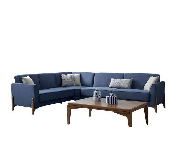 JVmoebel Ecksofa Sofa L-Form Stoffsofa Couch Wohnzimmer Garnitur Design Modern Sofa, 3 Teile, Made in Europa, blau von OTTO