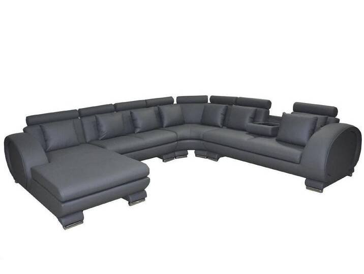 JVmoebel Ecksofa USB Ledercouch U-Form XXL Polstermöbel Wohnlandschaft Design, Made in Europa, grau, Links JVmoebel Ecksofa USB Ledercouch U-Form XXL Polstermöbel Wohnlandschaft Design, Made in Europa, grau, Links von OTTO