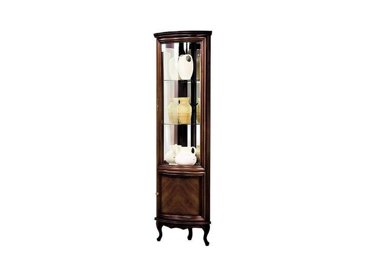 JVmoebel Eckvitrine Eckvitrine Schaukasten Glasvitrine Glasschrank Regalvitrine Vitrine (1-St., Eckvitrine) Made in Europa, braun von OTTO