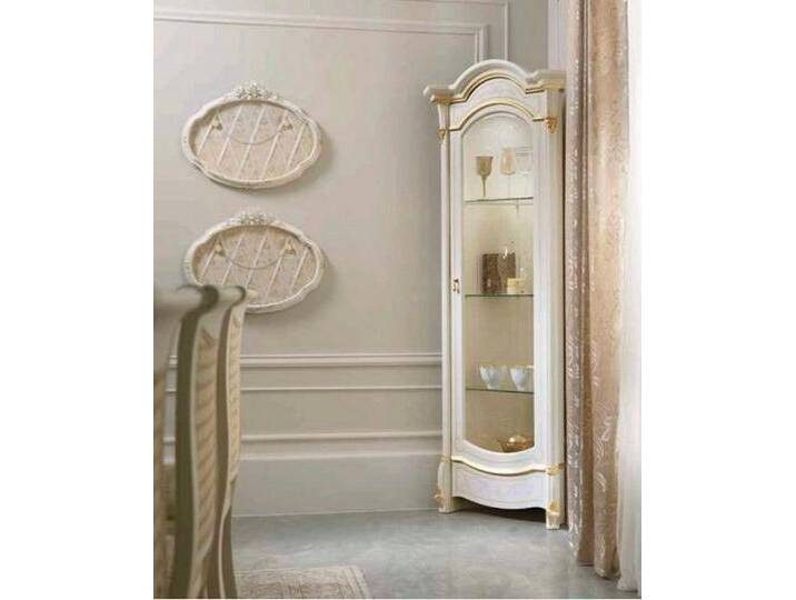 JVmoebel Eckvitrine Klassische Vitrine aus Holz mit Glas, stilvoller Eckschrank Made in Europa, weiß von OTTO