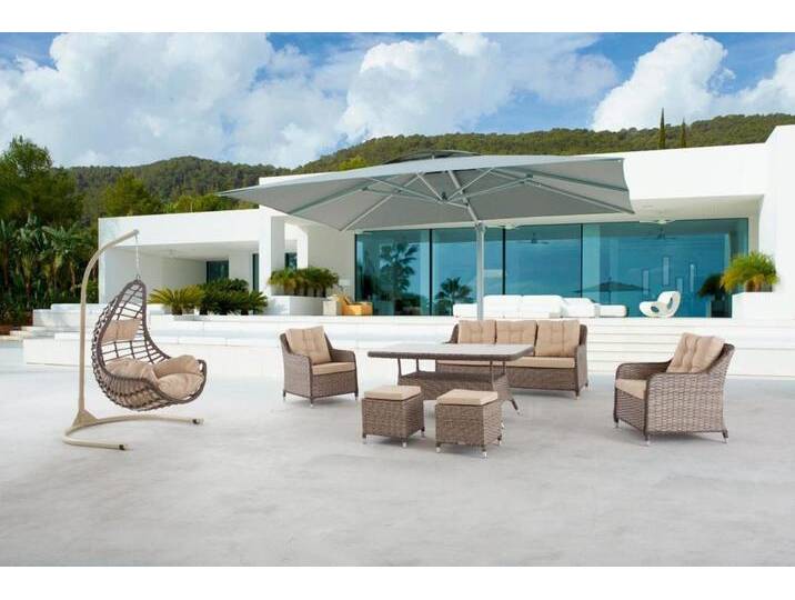 JVmoebel Eckvitrine Moderne Garnitur für Garten: Tisch, Sessel, Hocker & Sofa Made in Europa, beige von OTTO