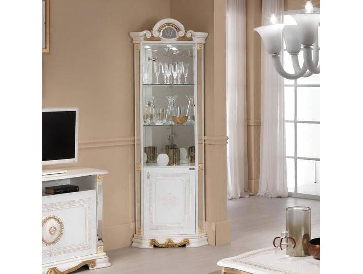 JVmoebel Eckvitrine Weiße Vitrinen aus Glas – Italienische Möbel für stilvolle Regale Made in Europa, weiß von OTTO