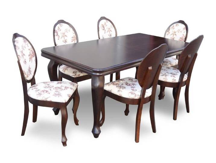 JVmoebel Essgruppe Designer Tisch + 6 Stühle Garnitur Holz Braun Esszimmer Wohnzimmer, (7-tlg), Made in Europe, braun von OTTO