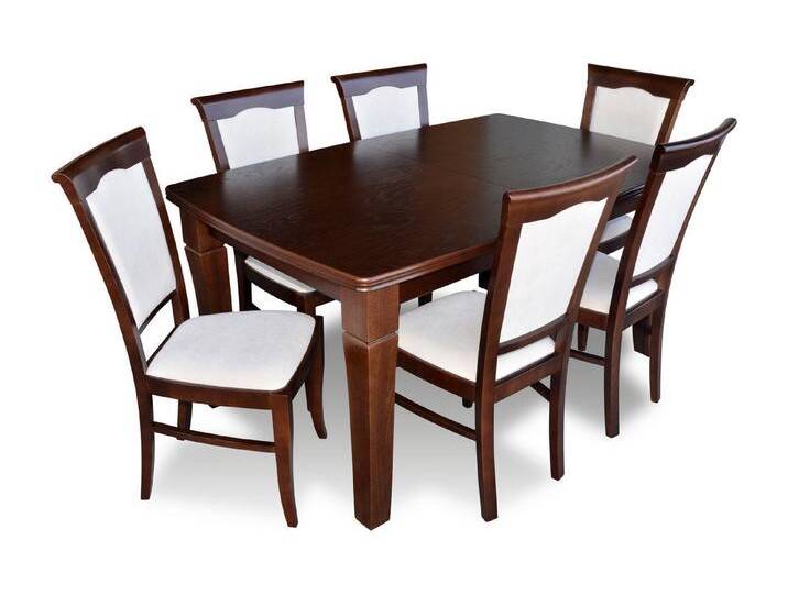 JVmoebel Essgruppe Designer Tisch + 6 Stühle Set Holz Braun Esszimmer Wohnzimmer 11a, (7-tlg), Made in Europe, braun von OTTO