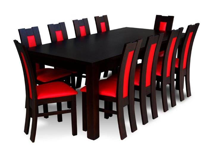 JVmoebel Essgruppe Essgruppe Holz Rot 10 Stühle Tisch Esszimmer Garnitur Set, (11-tlg), Made in Europe, rot von OTTO