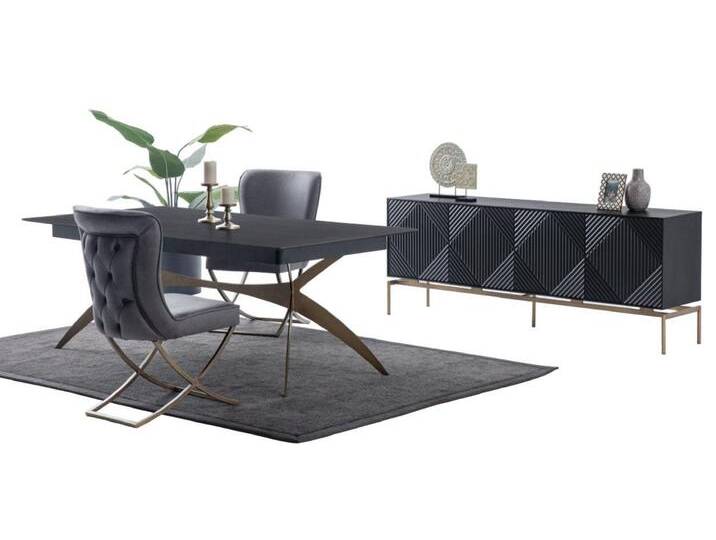 JVmoebel Essgruppe Esszimmer Set 8tlg Esstisch Designer 6x Stühle Essgruppe Sideboard, (8-tlg., 8tlg Esszimmer Set (Esstisch + 6x Stühle + Sideboard) von OTTO